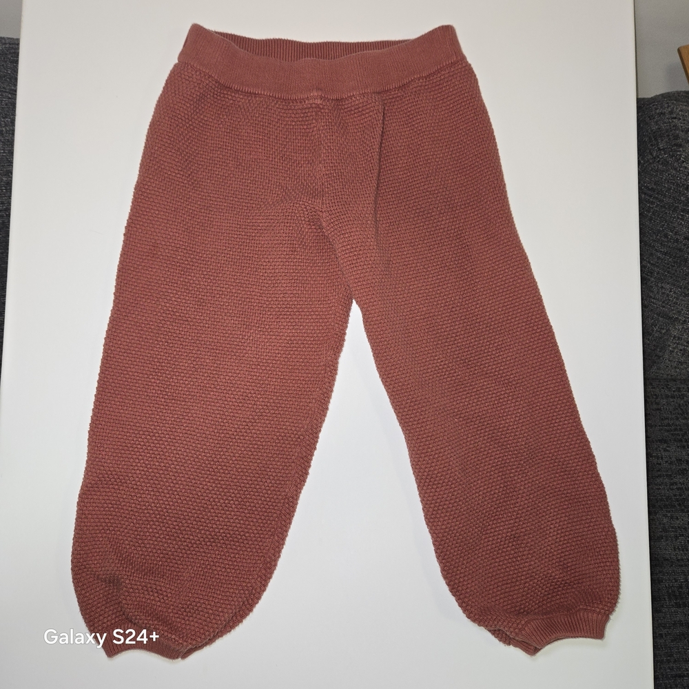 Free People Cozy Knit Cropped Pants in Rust